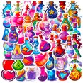 thumbnail image 1 of Paquete de pegatinas con forma de poción mágica, 50 unidades, dibujos animados coloridos, 1 of 2