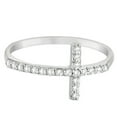 thumbnail image 3 of Modern Sideways Diamond Cross Fashion Ring in 14k White Gold (0.20ct), 3 of 3