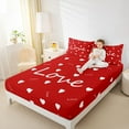 thumbnail image 4 of Homewish Red Love Heart Bed Sheets for Teens, Romantic Valentines Day King Sheets, Kawaii Cartoon Sheet Set, Ultra Soft Bedroom Decor, 4-Piece, 4 of 7