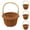 Brown, variant on Pack of 4 Handwoven Flower Baskets Artifical Rattan Crafted Baskets Handheld Baskets for Home and Wedding Use