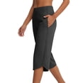 thumbnail image 2 of Nestiefly Womens Capri Pants with Pockets Straight Leg Yoga Capris Leggings Mid-Calf Capris Workout Summer Black M, 2 of 7