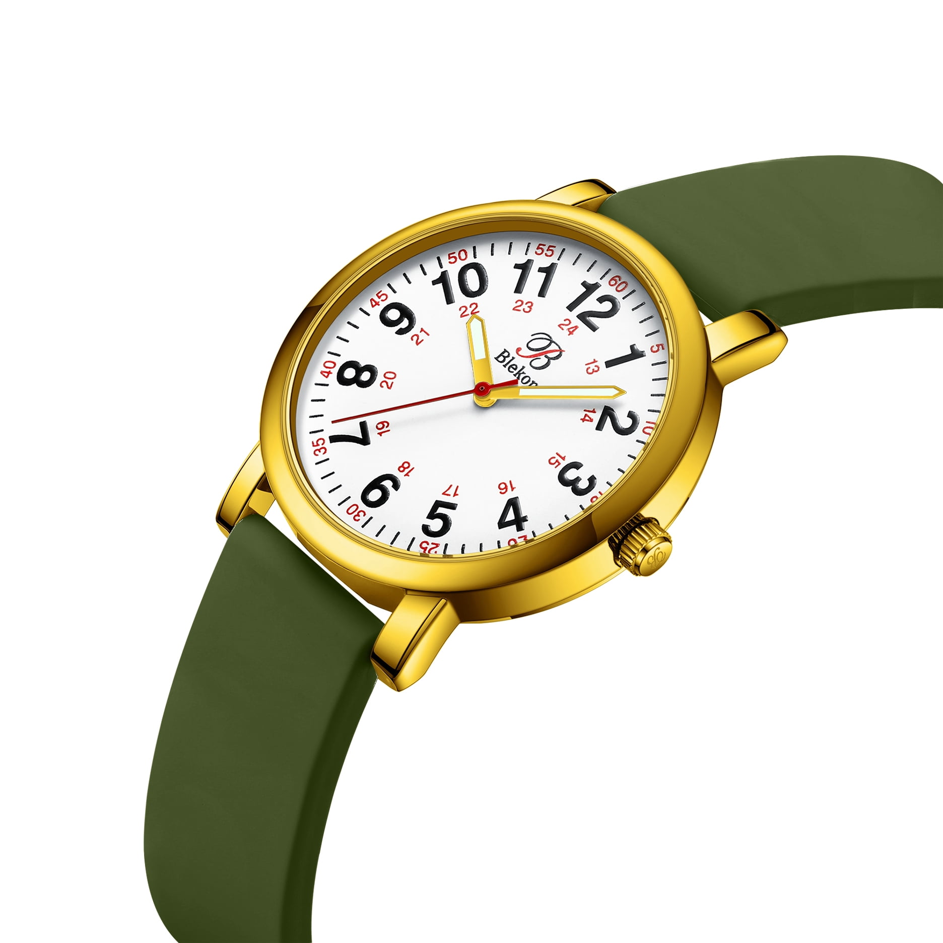 Blekon Original Petite Nurse Watch Small Easy Read Round Shape Dial Silicone Band Water Resistant