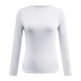 thumbnail image 4 of GEWSEY Womens Long Sleeve Shirts Fitted Tops Stretchy Base Layer Basic Tight Thermal Undershirt (White, M), 4 of 4