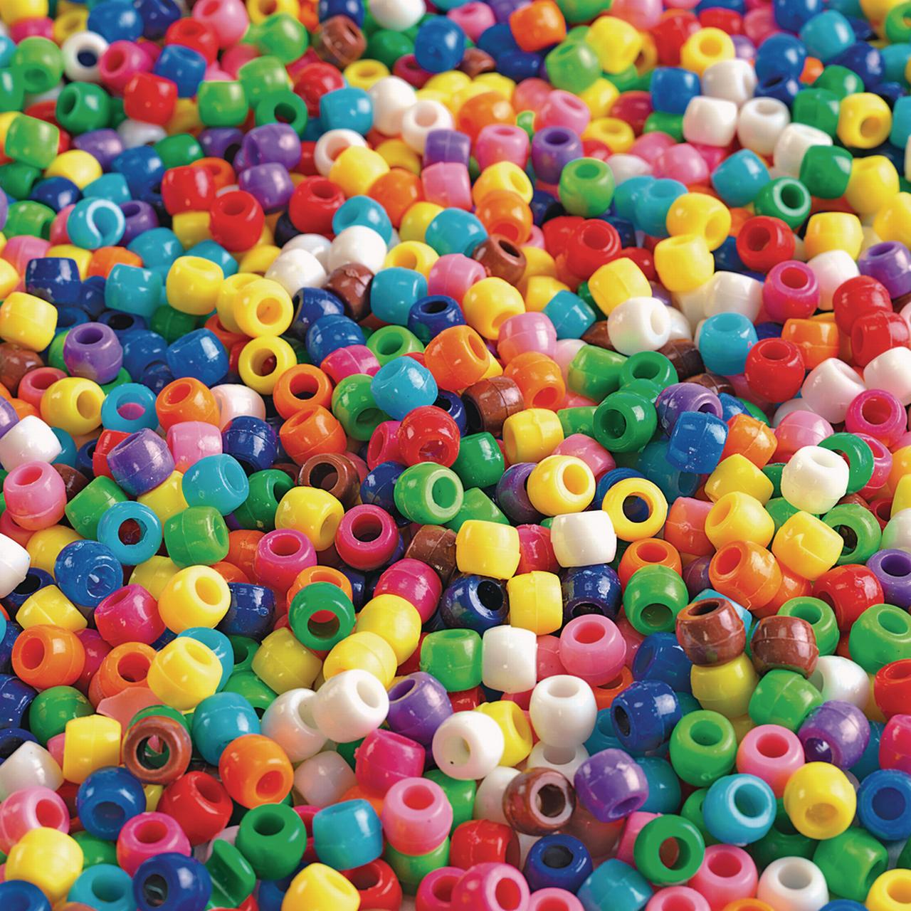Colorations Metallic Pony Beads, 1 lb. 1800 Pcs in Resealable StandUp