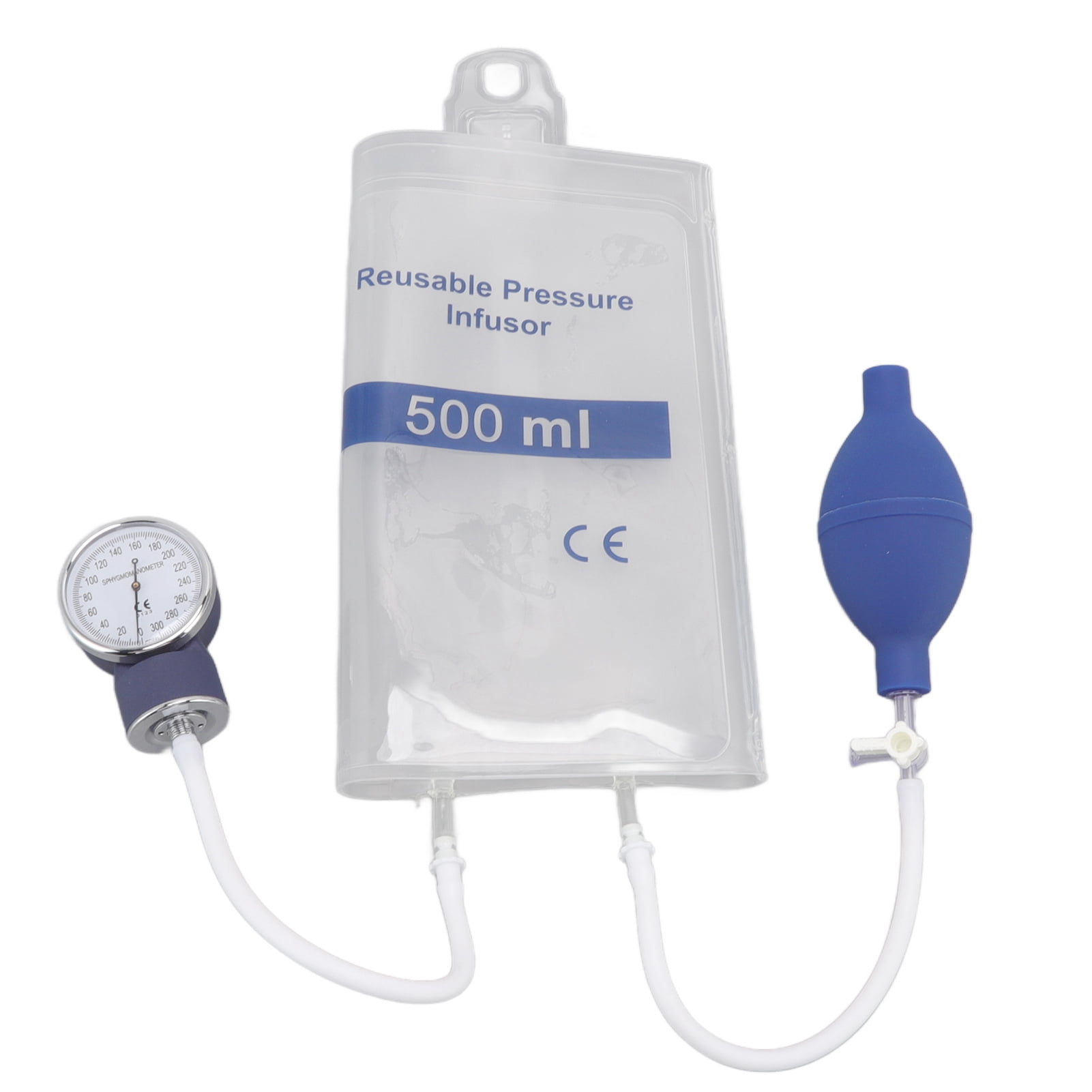 Fluid Infusion Bag, First Aid Kit Bag, 500ML Pressure Infusion Bag Transparent Fluid Pressure Infusion Bag, for Travel Car Home Camping Work Hiking Holiday