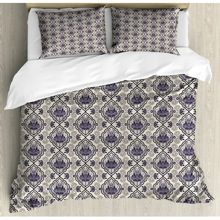 Turkish Pattern King Size Duvet Cover Set Meval Eastern Damask Turkish Pattern King Size Duvet Cover Set Meval Eastern Damask Flowers With Swirled Lines And