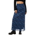 thumbnail image 6 of Seyurigaoka Ladies Long Bust Skirt, Summer Autumn Girls Retro Style Floral Printing High Waist Half Skirt for Shopping Dating, 6 of 10