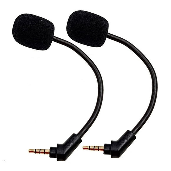 2pcs Headphone Microphone Noise Reduction Detachable Flexible 3.5mm Headset Mic Replacement For Kingston Hyperx Cloud Flight/flight S