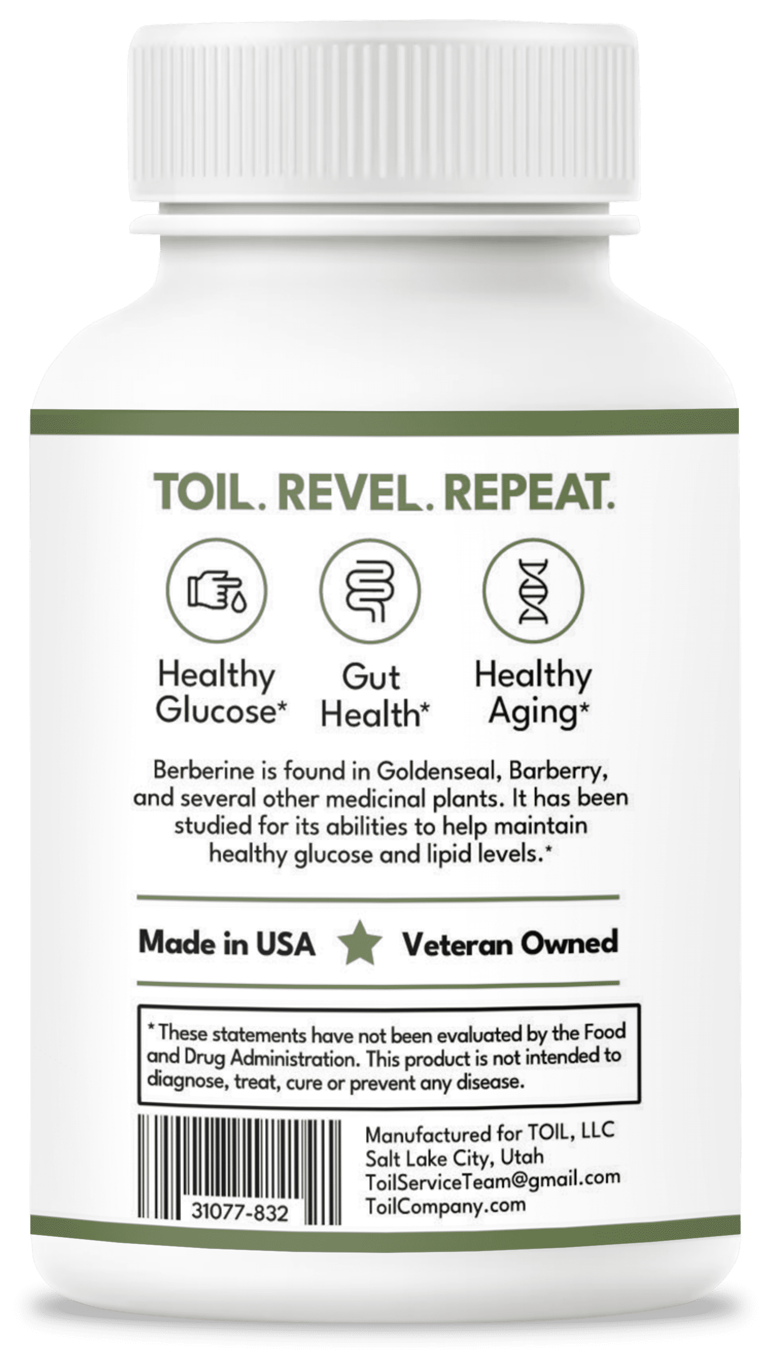 Berberine - Promotes Healthy Glucose Response, from Toil, a Veteran Owned Company