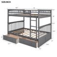 thumbnail image 7 of Bunk Bed with Storage Drawers, Wood Storage Bunk Bed Frame, Solid Wood bunks beds with Ladders and Two Storage Drawers, 7 of 7