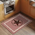 thumbnail image 2 of 2x3 Ft Entryway Area Rug, Farmhouse Kitchen Rug Runner Washable Floor Mat, Vintage Star Retro Rustic Checked Grid Lodge Non Slip Indoor Door Mat Throw Carpet for Bathroom Living Room Bedroom, 2 of 8