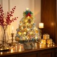 thumbnail image 2 of 2026 Christmas Home Party Decoration Flocked Wintery Mini Tabletop Christmas Tree Before Lit Small Xmas Tree With Velvet Balls Ornaments Desktop Christmas Decor Christmas Celebration Party, 2 of 6