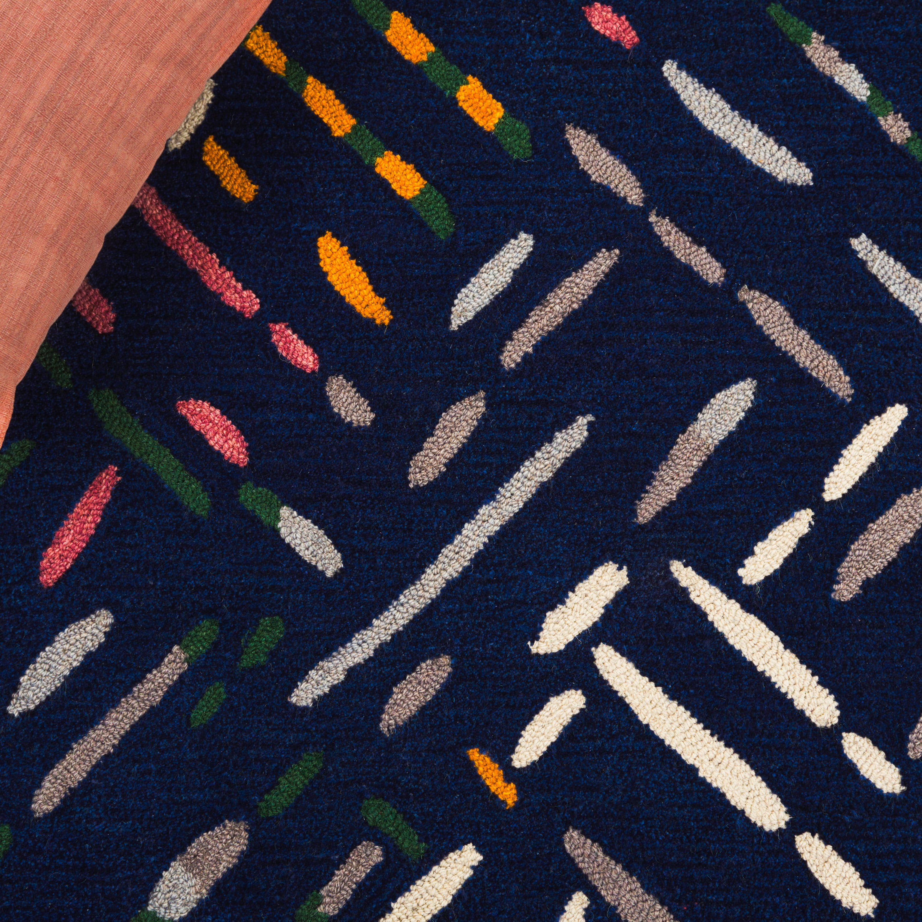 SAFAVIEH Metro Rodina Geometric Striped Area Rug, Navy/Pink, 8' x 10'