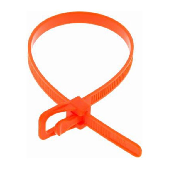 RETYZ RTZ-MBA01-MA EveryTie Releasable/Reusable Cable Ties, Black & Orange, 8 In., 30-Pk. - Quantity 10