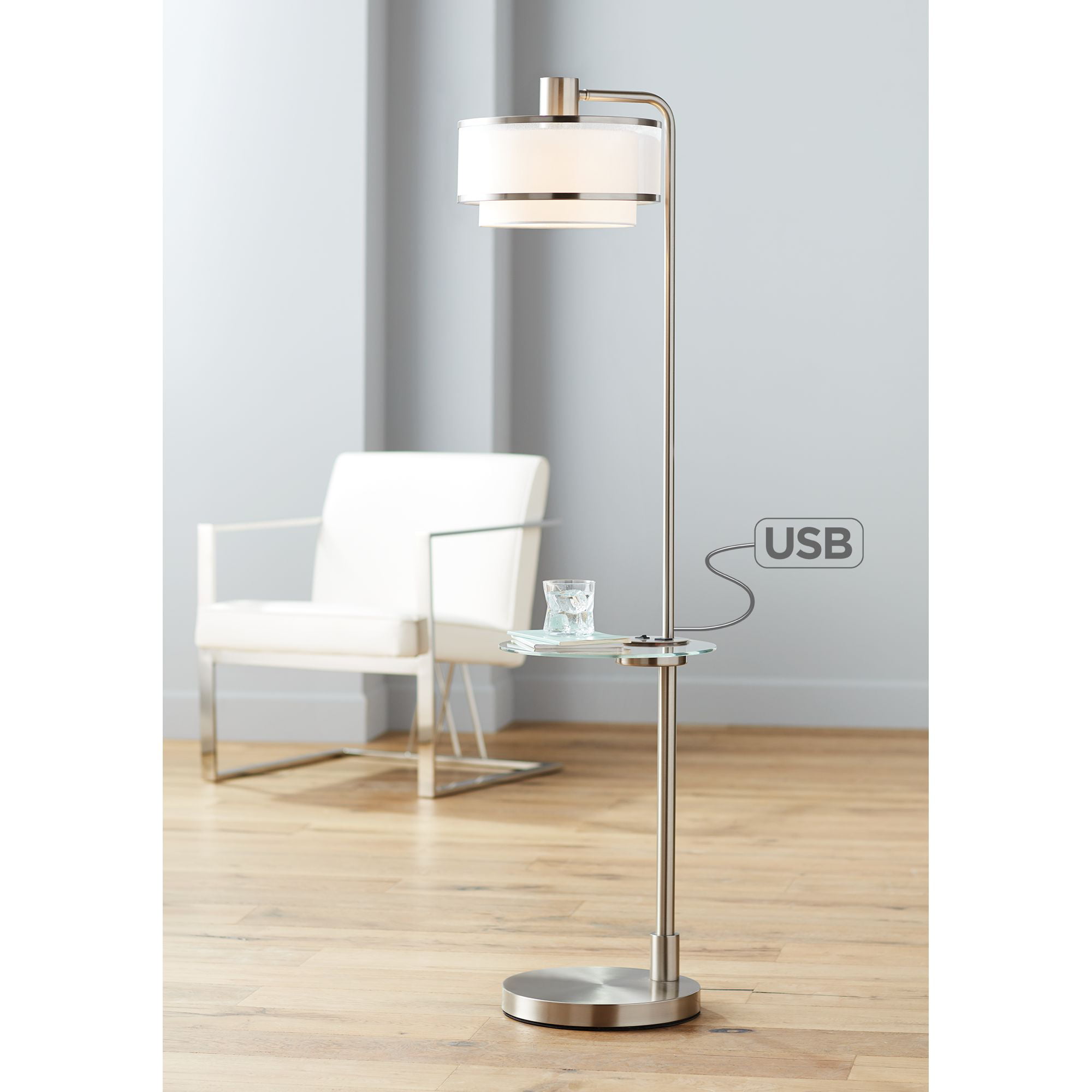 Possini Euro Design Modern Floor Lamp, Possini Floor Lamp With Table