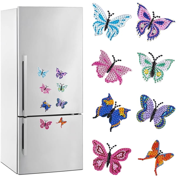 Imán Nevera Diamond Art 8 Uds. Con Pintura Diamantes Dibujos Animados