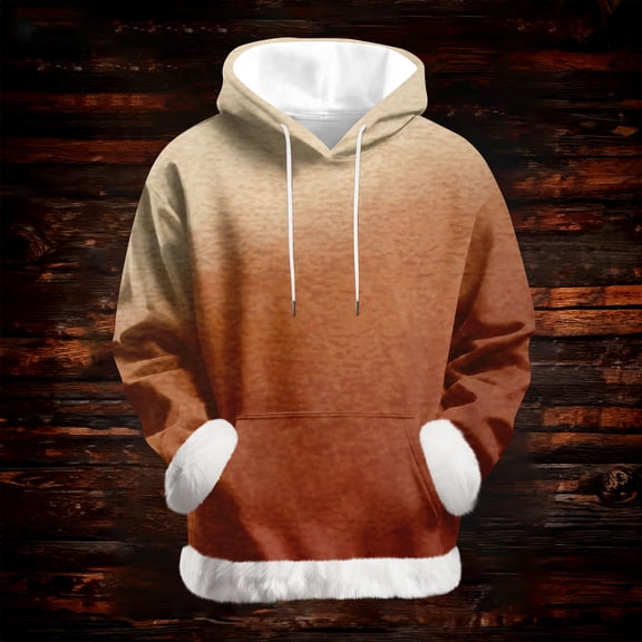 Women's Casual Fashion Gradient Print Long Sleeve Hooded Sweatshirt Top Comfort Pullover for Women Loose Fit Streetwear with Hood,Saffron,XL