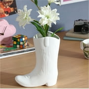 Urban Shop Ceramic Cowboy Boot Vase, 8.75, White