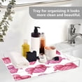 thumbnail image 5 of Acrylic Tray 15.7*11.8*1.9 Inch Transparent Tray Food Tray Tea Cup Tray Serving Trays Cosmetics Storage Kitchen Table Bathroom Sundry Storage Pink Heart Beautiful, 5 of 7