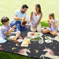 thumbnail image 4 of Unicorn Moon Star Picnic Blankets Extra Large 78"x78" Beach Blanket Waterproof Sandproof Outdoor Mat for Camping Travel Park, 4 of 6