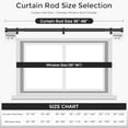 thumbnail image 4 of Curtain Rods for Windows 48 to 84 Inch(4-7 Feet),Black 1'' Diameter Drapery Rods with End Cap Style Design,Modern Adjustable Heavy Duty Curtain Rod,Size:36''-88'', 4 of 7