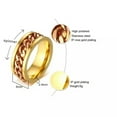 thumbnail image 4 of Gold/Blue/Rose Gold Spinner Chain Band Stainless Steel Men's Black Rings Sz 7-15, 4 of 9