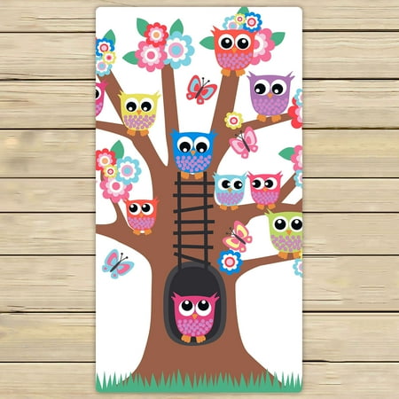 Owl Bath Towels YKCG Night Owls on Tree Hand Towel Beach Towels Bath Shower Towel Bath Wrap For Home Outdoor Travel Use 30x56 inches ()