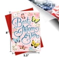 thumbnail image 3 of MegaCalendars Best Mom Ever Mother''s Day Card, Floral Butterfly Greeting Card for Mom, 5.3 x 8 with Envelope, 3 of 8