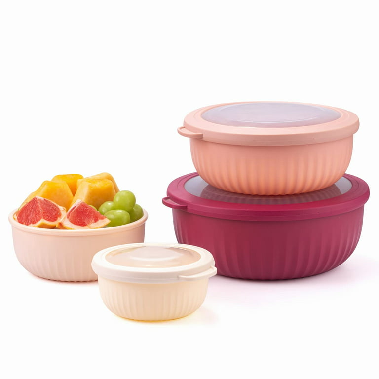 Cook with Color Prep Bowls - 8 Piece Nesting Plastic Meal Prep