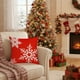 thumbnail image 5 of Funda de almohada navideña | Cojín de sofá de lino | Decoración festiva en rojo y blanco (45 x 45 cm) | Diseño de copos de nieve y adornos navideños para decoración de temporada, 5 of 6