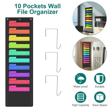Wallniture Lisbon Wall File Organizer 10-Tier Mail & Magazine Holder