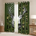 thumbnail image 2 of jejeloiu Rustic Camo Pattern Black Out Curtains,Jungle Animal Deer Curtains Pack of 2 (42x63 Each),Green Camouflage Bedroom Curtains For Kids,Luxury Bedroom Decor, 2 of 6