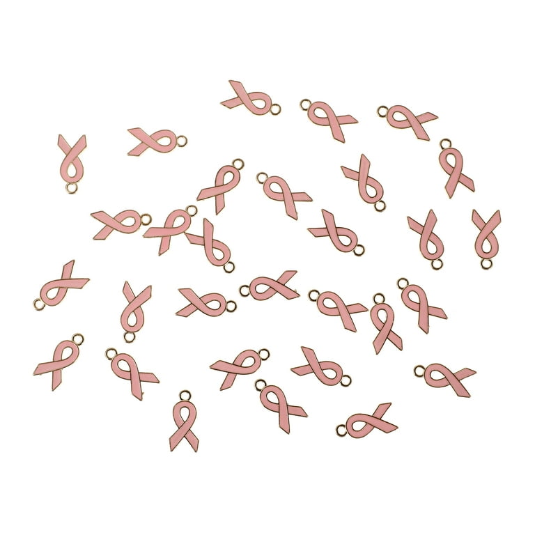 Awareness Ribbon Charms 5pk - Pink