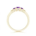 thumbnail image 2 of ANGARA Vintage Style Three Stone Natural Amethyst Wedding Band in Yellow Gold for Women | February Birthstone, Anniversary, Jewelry Gift for Women | Natural Amethyst Engagement Ring (Ring Size - 8.5), 2 of 7