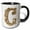 Black/White, variant on 3drose, Elegant Image of Gold Victorian Ornate Monogram Initial C, 15oz Mug