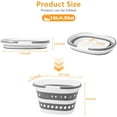 thumbnail image 3 of Compact 4.2 Gallon (16L) Collapsible Laundry Basket - Small Size with Handle - Foldable Pop-up Storage Container - Space-Saving Portable Hamper for Sorting Clothes(1,Gray), 3 of 6