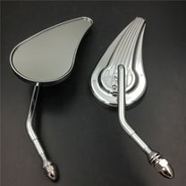 HTT-MOTOR Chromed Custom Aluminum Mirrors Fit For Harley XLX XR FLH FLHS Tour Glide Classic FLTC