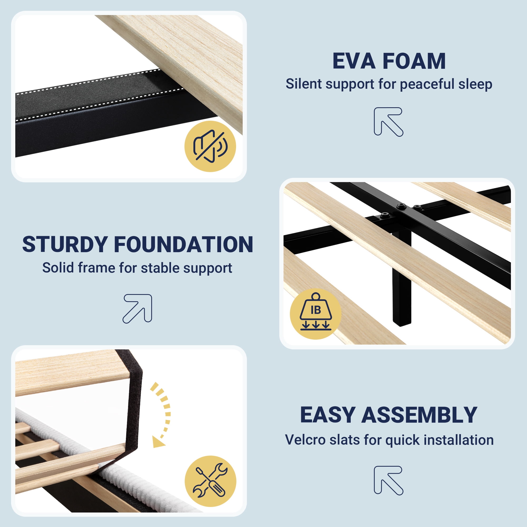 Allewie Queen Bed Frame, Upholstered Platform Bed, Adjustable Vertical Channel Tufted Headboard, Corduroy Fabric, Modern Low Profile, Wooden Slats, No Box Spring Needed, Easy Assembly, Light Grey
