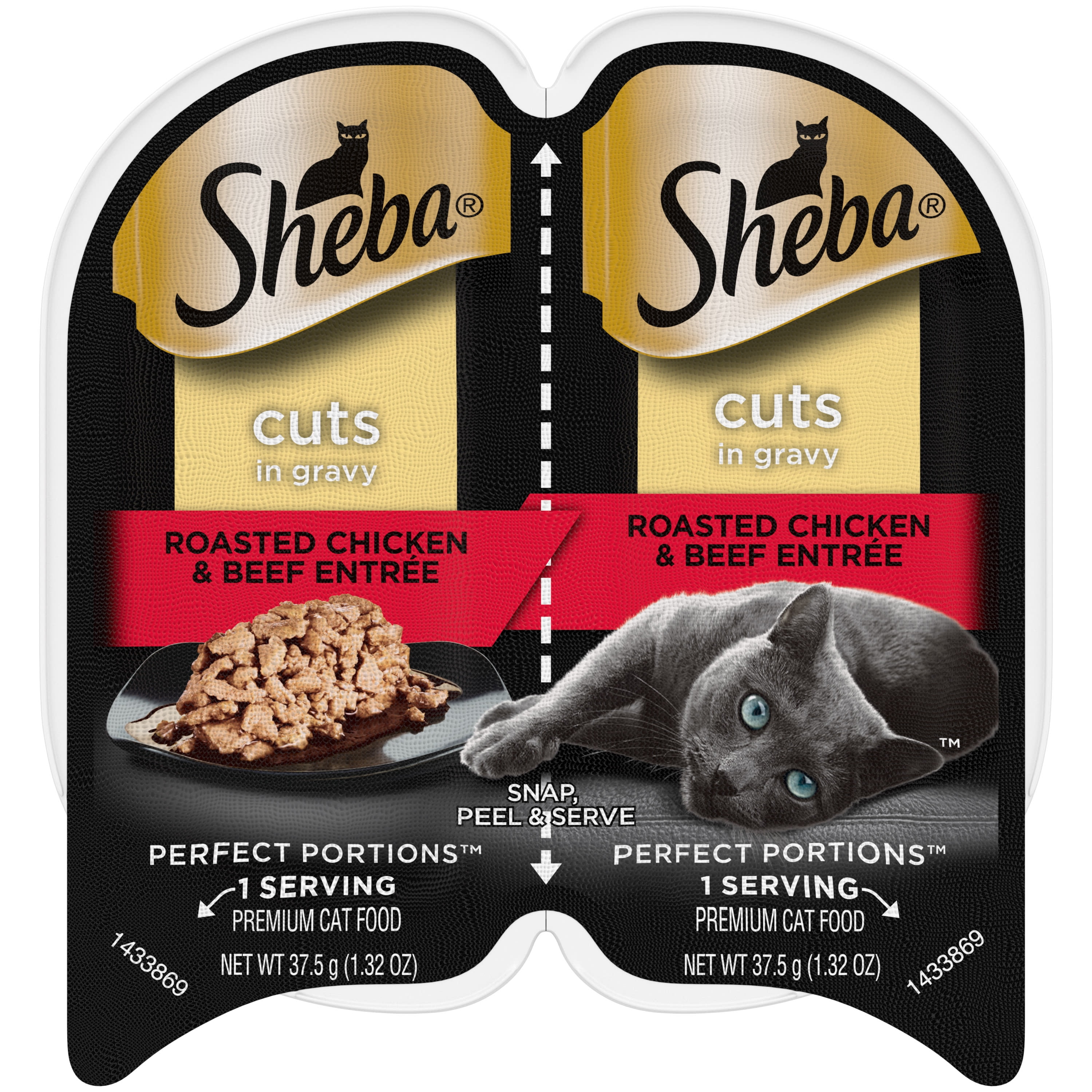 (24 pack) Sheba Wet Cat Food Cuts In Gravy Roasted Chicken & Beef Entree