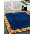 thumbnail image 3 of Ahgly Company Machine Washable Indoor Rectangle Abstract Denim Dark Blue Area Rugs, 8' x 12', 3 of 7