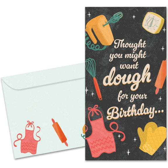 Tree-Free Greetings Birthday Money Holder Greeting Card, 3.7 x 7, Might Knead Dough (ZO70335)