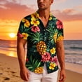 thumbnail image 6 of Amzcrzy Hawaiian Shirt for Men Fashion Casual Short Sleeve Button Down Shirts Casual Tops Tropical Print Breathable Beach Vacation Summer Blouse with Pockets S, 6 of 10