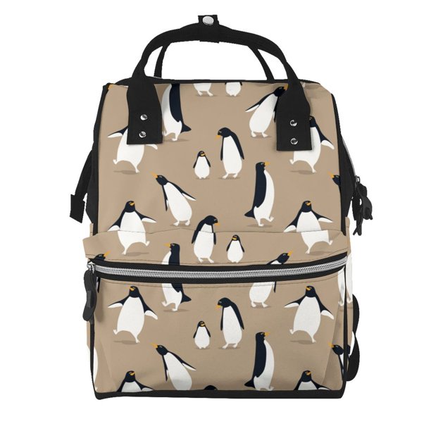 Easygdp Lovely Penguin para Bolsa de Bebé de Gran Capacidad con Múltiples Bolsillos, Bolsa de Pañales para Padres, Bolsa de Viaje Organizada y Elegante