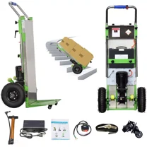 RXFSP Hand Trucks 880lbs Capacity Electric Hand Trucks 1200W Heavy Duty Stair Climber Trolley with 4M Safety Rope for Moving Furniture Logistics Warehouse(Green)