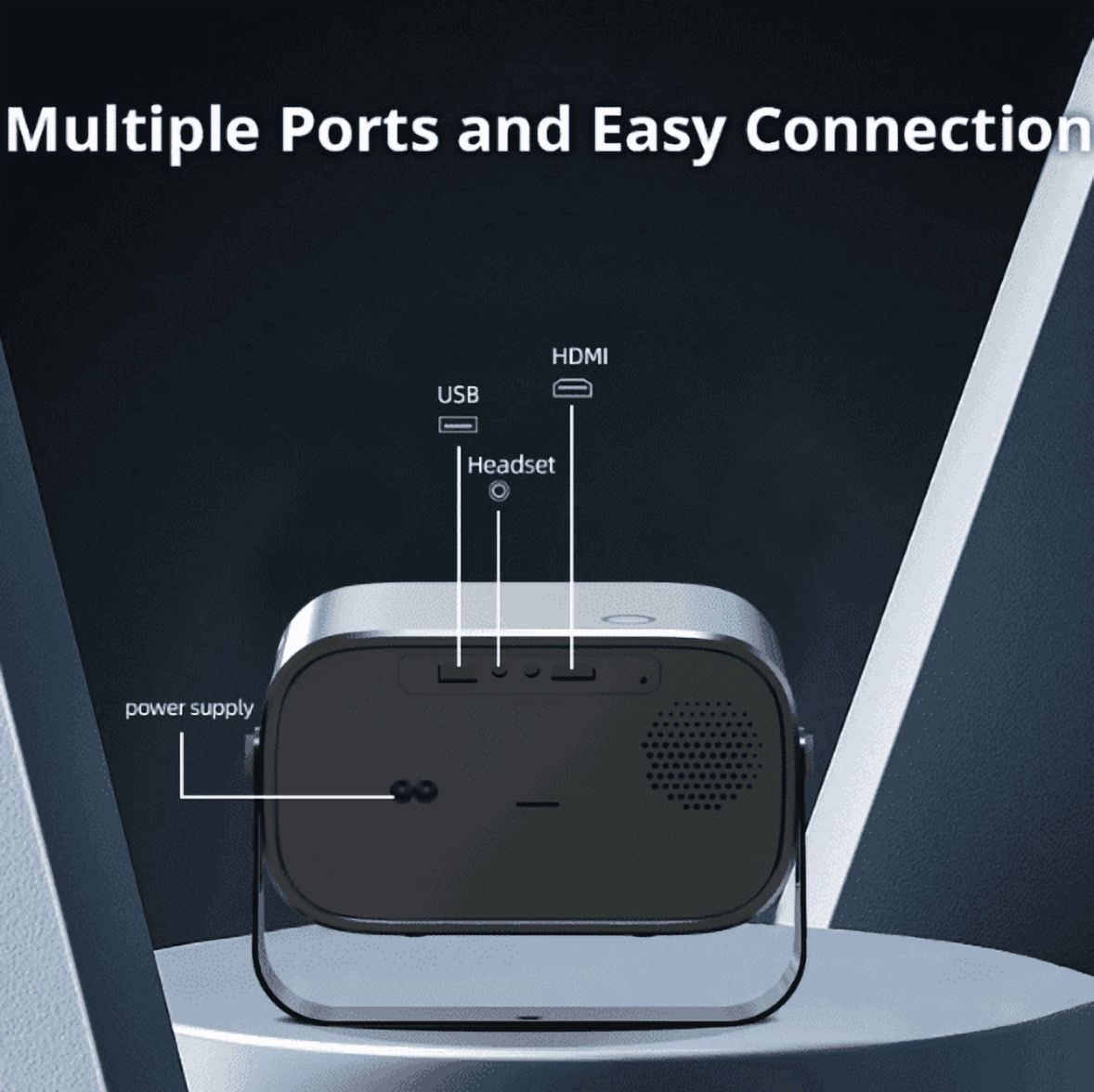 Portable Cloud Projector 720P HD, 4K Decoding, WiFi & Bluetooth