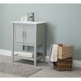 thumbnail image 3 of 24" Kd White Gray Bathroom Vanity with Sink, Solid poplar, White Gray-Color:White Gray,Material:Solid poplar, 3 of 7