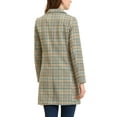 thumbnail image 4 of INSPIRE CHIC Women's Plaid Notched Lapel Long Sleeves Double Breasted Coat S White Green, 4 of 9