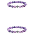 thumbnail image 1 of Decodeary Gifts Unisex Bracelets With Exquisite Beads For Loved Ones Easy Matching Purple weathering 2Set, 1 of 6