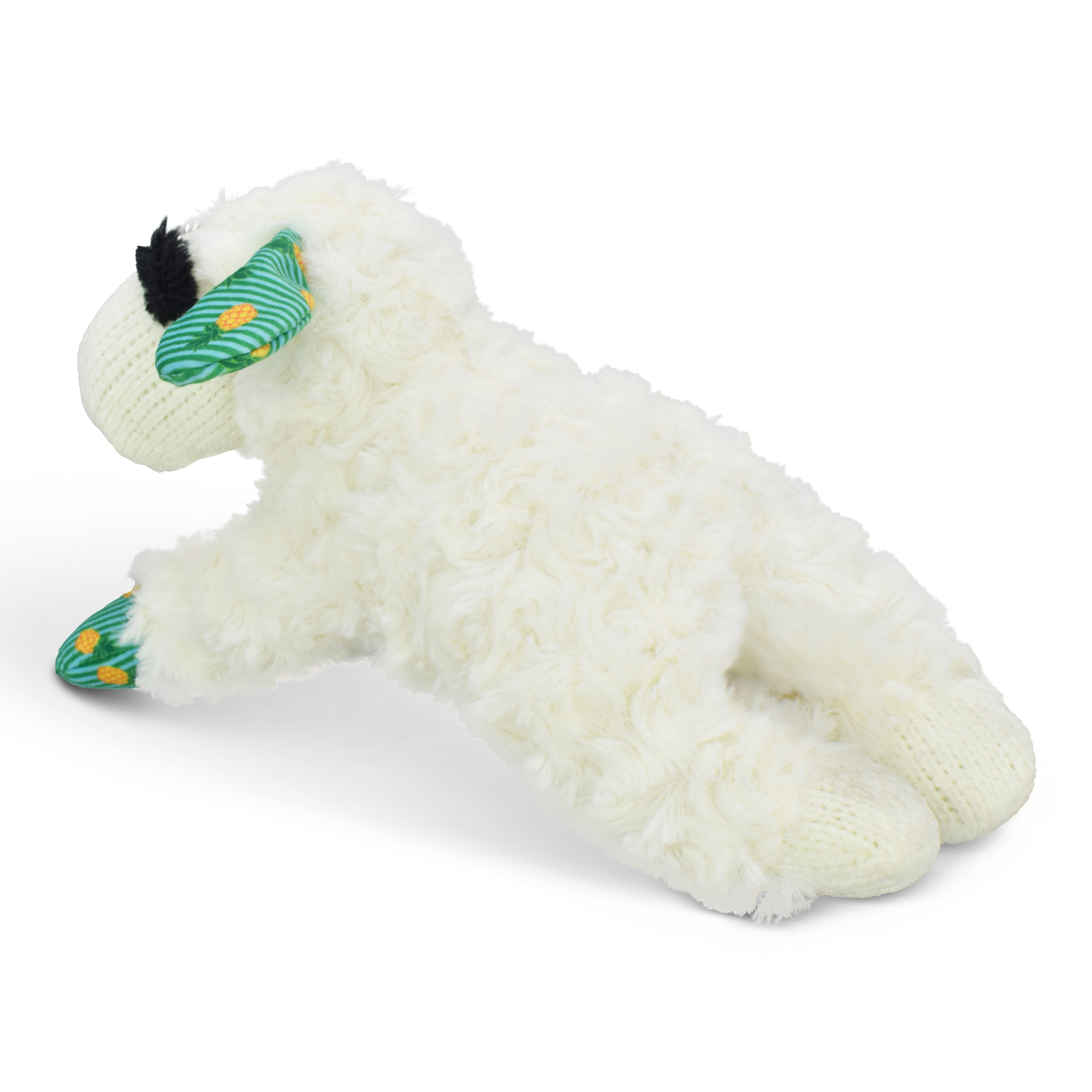 Multipet Summer Lamb Chop, Plush Dog Toy, Pineapple Pattern, 10.5 inches
