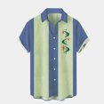 thumbnail image 2 of TAIAOJING Shirts For Men Summer Hawaii Loose Print Turn Down Collar Short Sleeve Blouse Blue L, 2 of 5